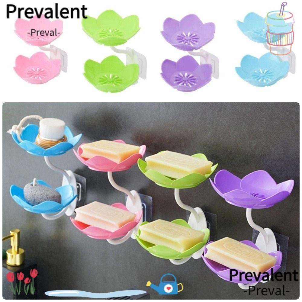 PREVAL 1Pcs Soap Box, Double Layer Punch-free Soap Dish, Durable ...