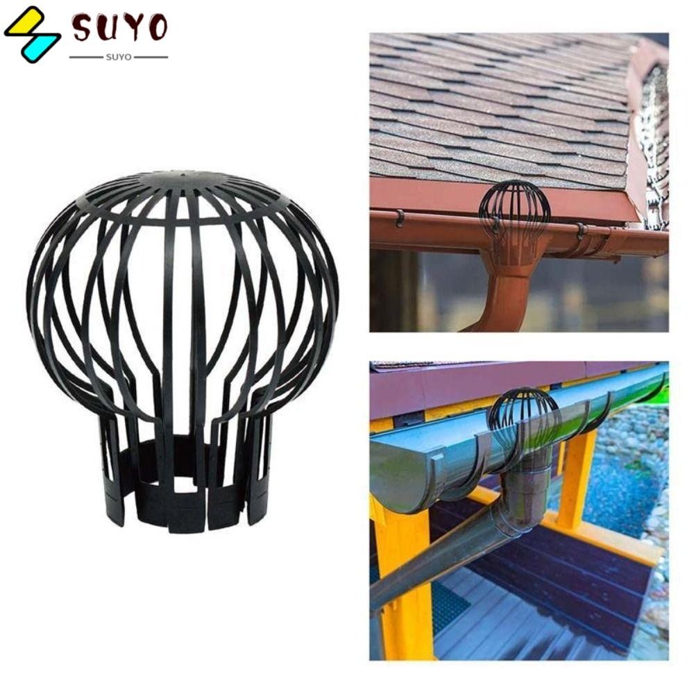 SUYO Downspout Filter, Black Round Roof Drain, Gutter Block Plastic ...