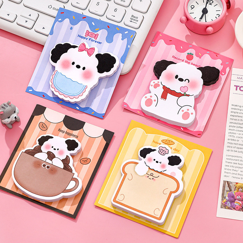 30 Sheets Cute Cartoon Dog Style Sticky Notes Student Tearable Note ...