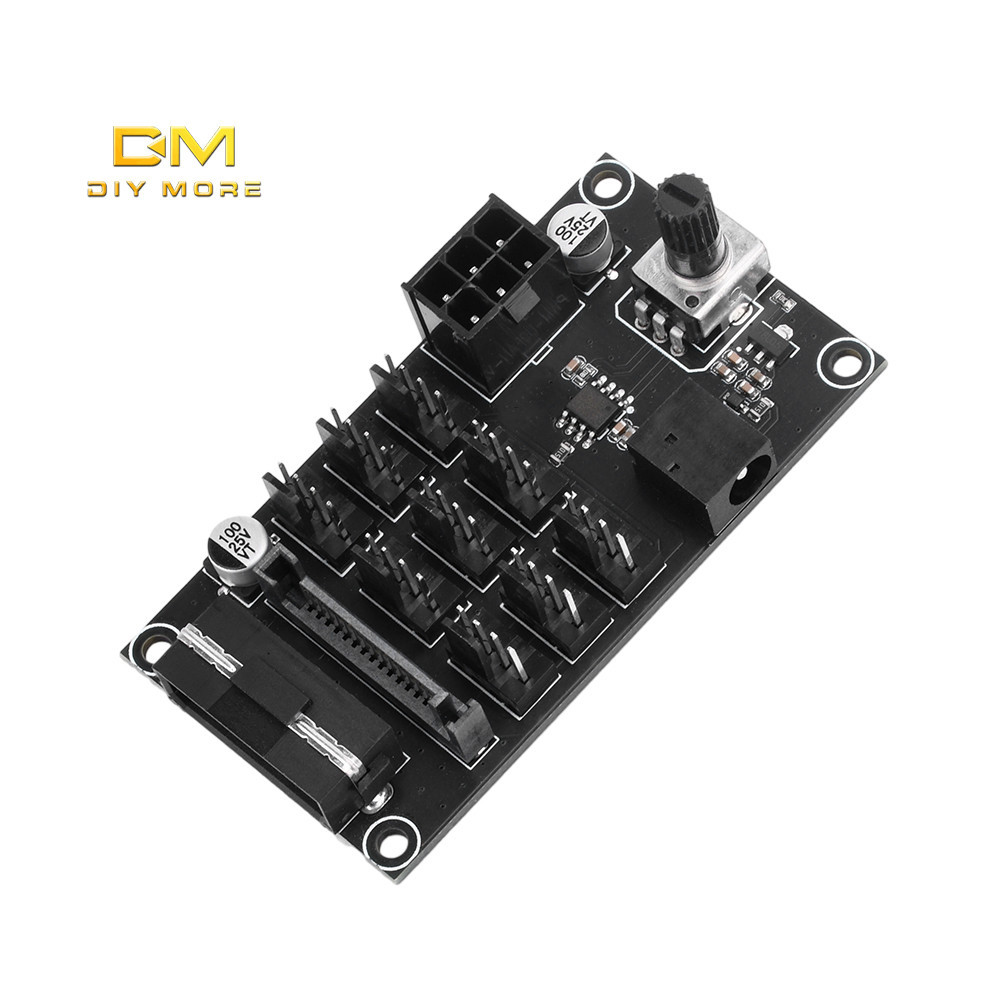 DIYMORE Computer Chassis PWM Violent Fan Speed Controller 9-way High ...