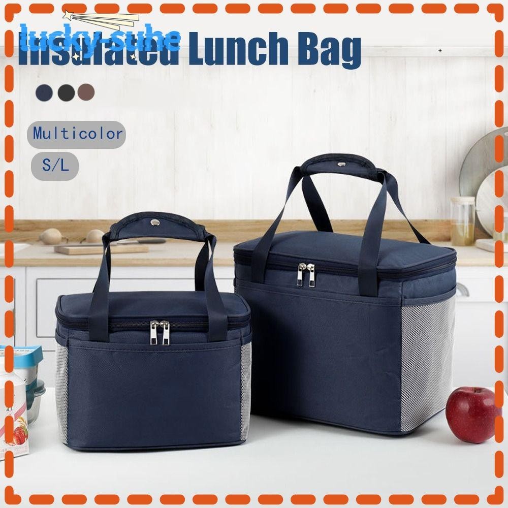 Lucky-suhe Food Storage Tote, Fabric Ice Insulated Lunch Bag 