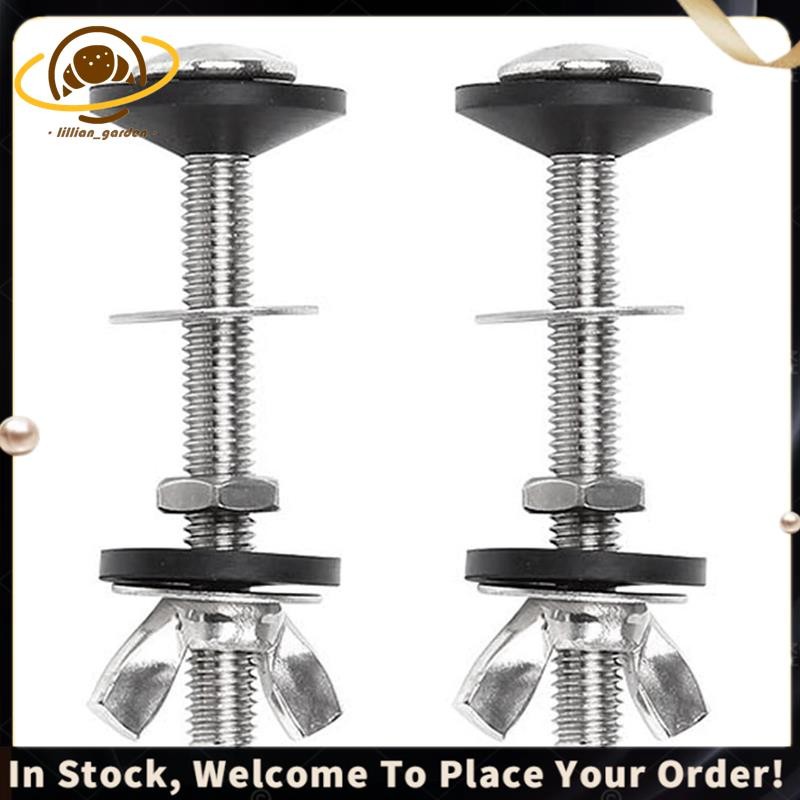 Shusmda Toilet Tank To Bowl Kit - 2 Pack Steel Bolts With Double Gaskets For Toilet Repair