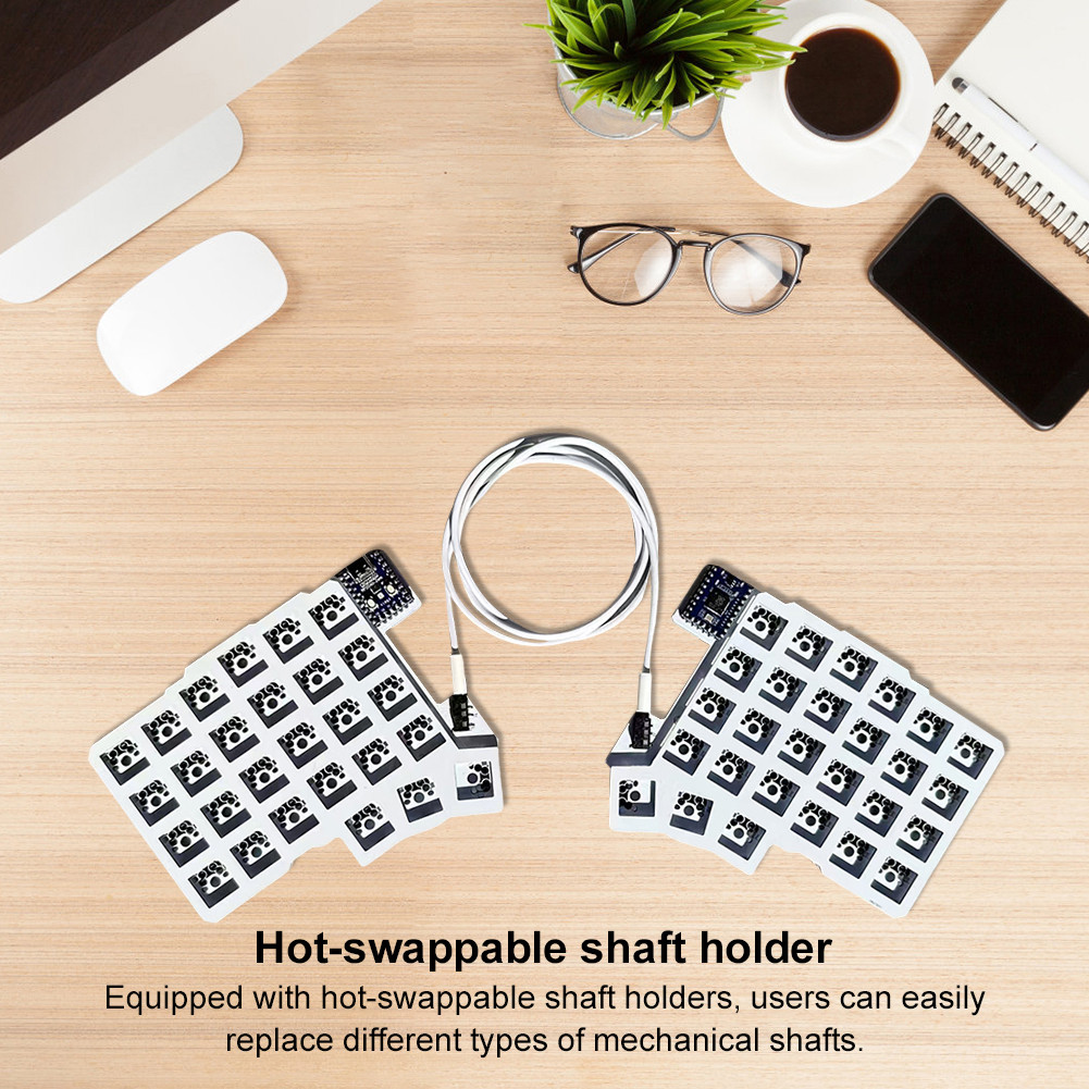 Split Keyboard Wired Ergonomics Keyboard Hot Swap Programmable Keyboard ...