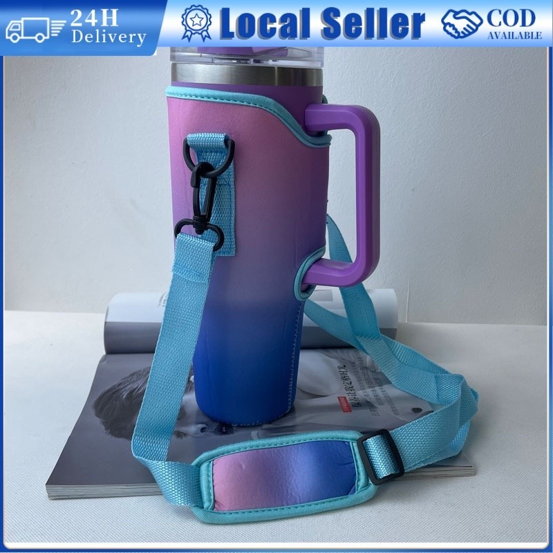 Neoprene Sleeve Cover For Stanley 40 Oz Tumbler With Handle - Flamingo Design