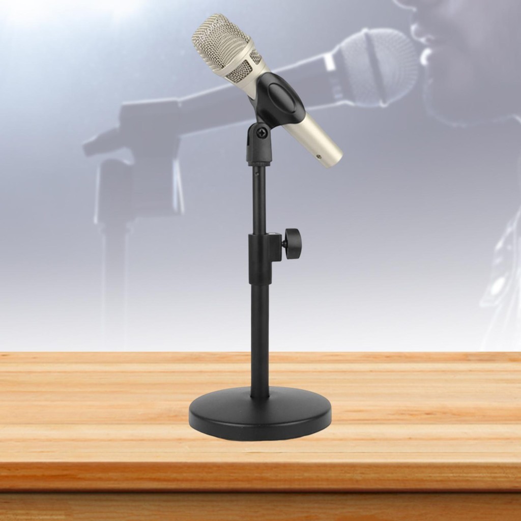 [dlqnylu] Desk Mic Stand Sturdy Fixed Clip Stable Holder Adjustable