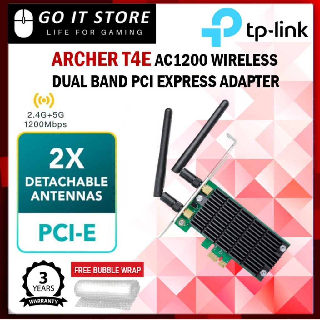 TP-LINK WiFi Adapter Archer T4E AC1200 Wireless Dual Band PCI Express ...