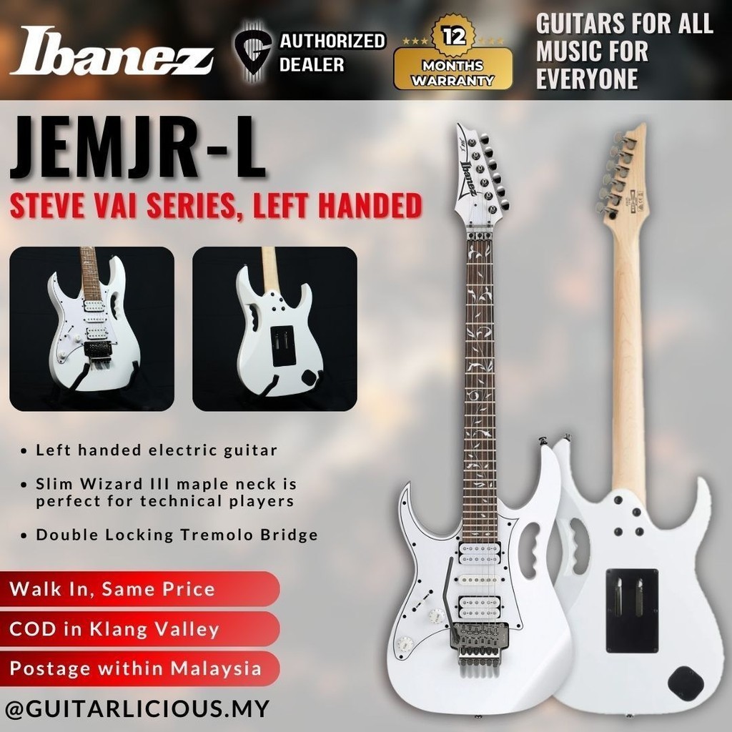 Ibanez Steve Vai's Signature Monkey Grip JEMJR Left-Handed Electric ...