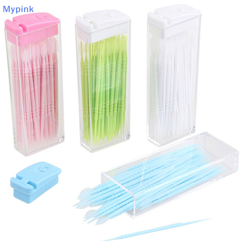 Mypink 2 Way Oral Tooth Pick Interdental Brush with Portable Case Pink ...