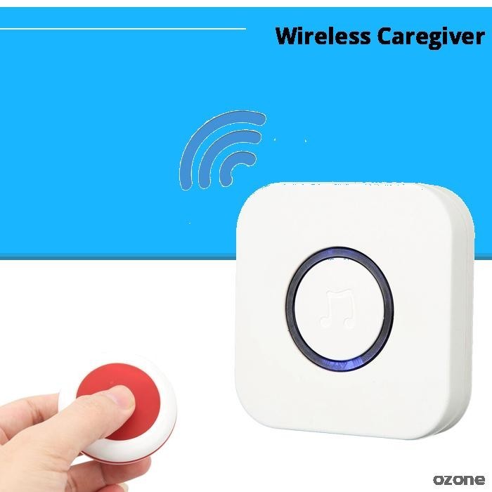 Caregiver Pager 2 Wireless Call Buttons For Elderly Monitoring SOS Alert System