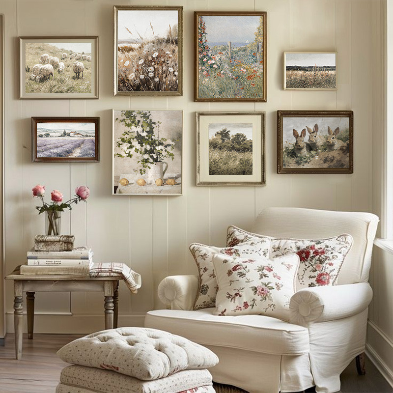 Retro Spring Wildflower Posters Country Farmhouse Field Spring Festival ...