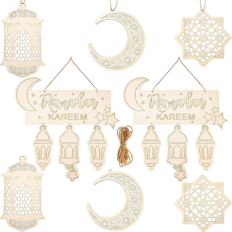 AAN Ramadan Decorations For Home, Wooden Hanging Ramadan Decorations ...