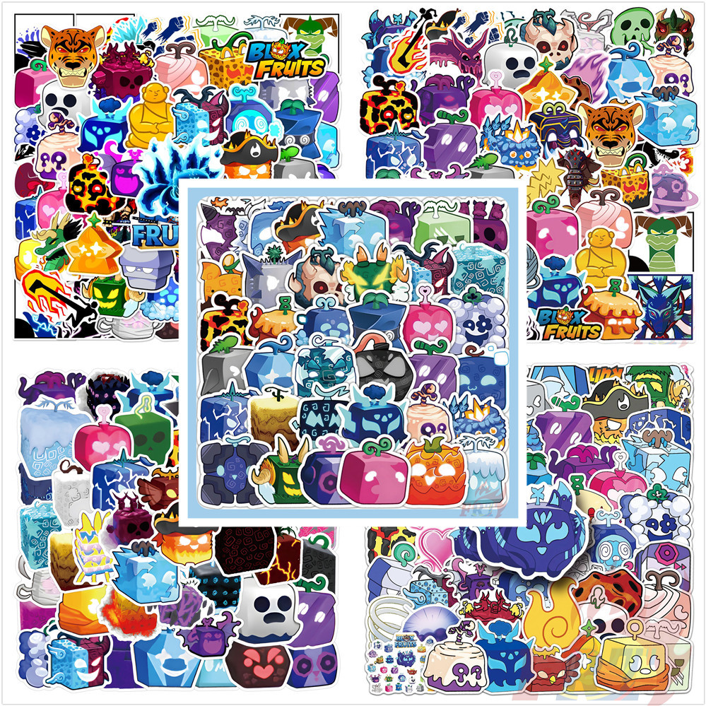 50PCS/60PCS Blox Fruits Stickers DIY Fashion Waterproof Decals Doodle ...