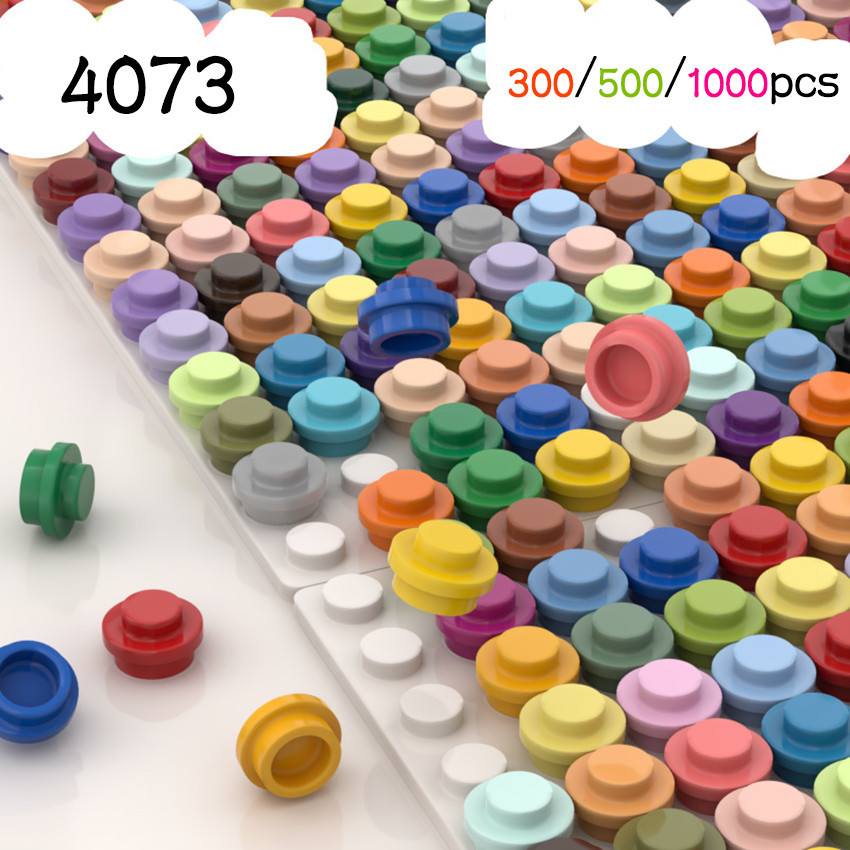300/500/1000pcs MOC Assemble Particles 6141 Plate Round 1x1 Dot DIY ...