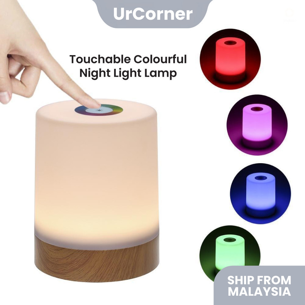 Portable Night Light USB Rechargeable Dimmable Warm White & Color ...