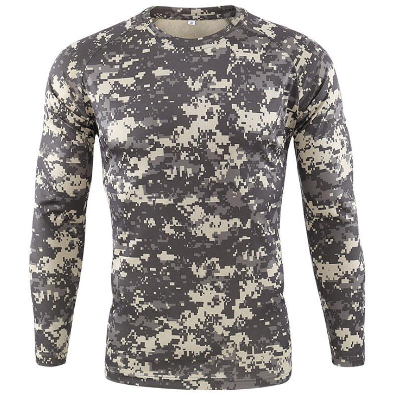 2024 Men's 3d Camouflage Printed T-shirt Quick drying round neck long ...
