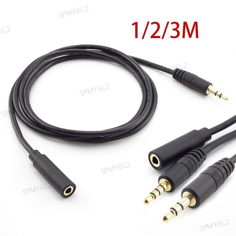 3.5mm Extension Stereo Cable 3Pole 4Pole Male Female AUX Jack Audio ...