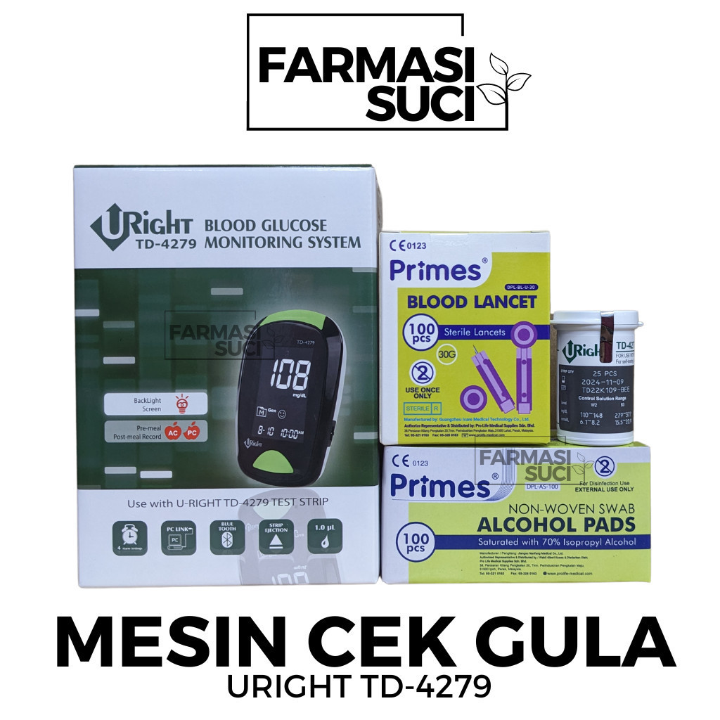 Mesin Cek Gula dalam Darah - URIGHT TD-4279 Blood Glucose Meter ...