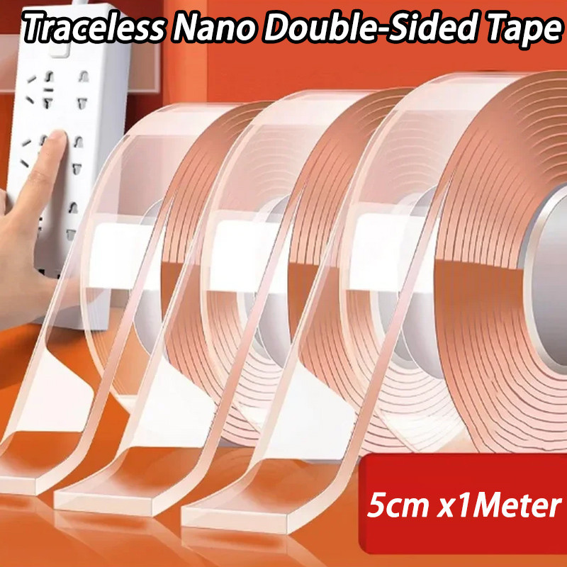Strong Nano Double Sided Tape Transparent Reusable Waterproof Adhesive ...