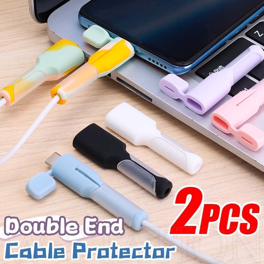 2PCS Anti-Break Cable Protective Cover - Silicone, Soft, Durable, Candy ...