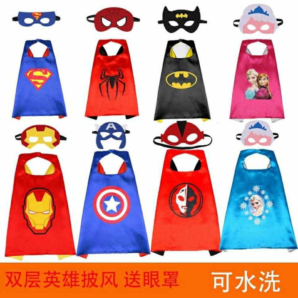 Children Halloween Costume The Incredibles Spiderman Batman Hero Cloak 