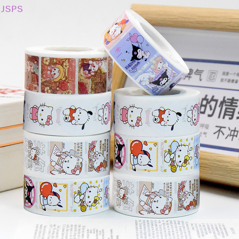 Jsps 500pcs Roll Cartoon Sanrio Sticker Hello Kitty Kuromi Melody Hand