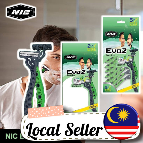 NIC Evo2 Razor Shaver Twins Blade Lubricate Strip Sharp Disposable ...