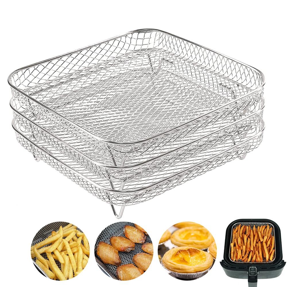 MAGICLULU Square Air Fryer Basket Mesh Metal Fry Basket With Handle For - View #5