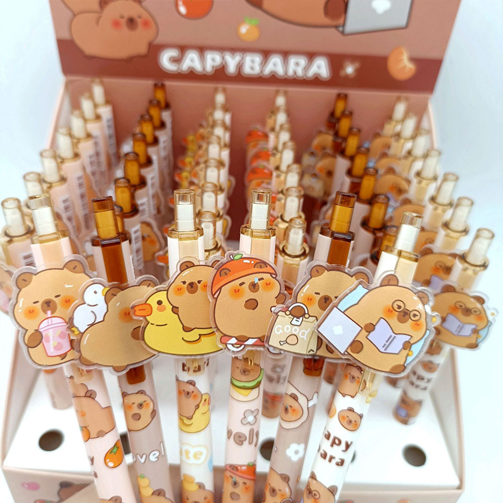 Capybara Pens Cartoon Retractable gel Pen Roller ball Black Ink For ...