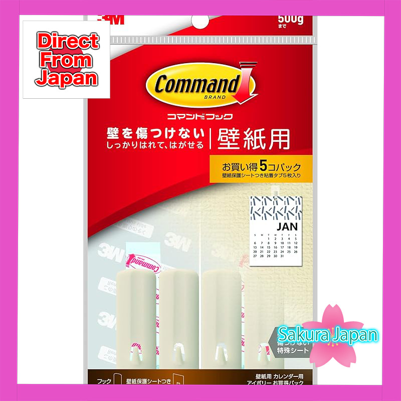 3M Command Wall-Mounted Adhesive Hooks for Wallpaper and Calendars ...
