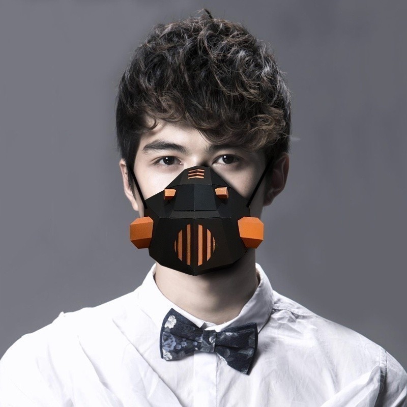 Maka Three-Dimensional Paper Model Christmas Gas Mask Half-Face ...