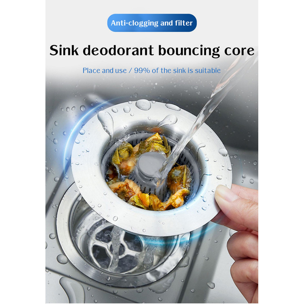 Stainless Steel Kitchen Sink Bouncing Drain Deodorant Artifact ...