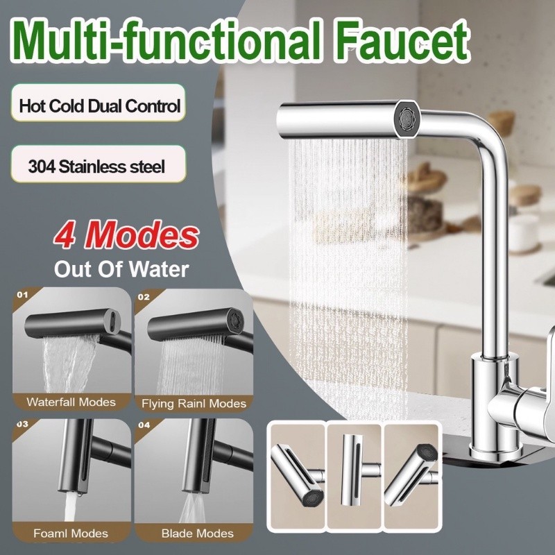 Multifunctional Faucet 360° Rotating 4 in 1 Faucet Sink Kitchen Faucet ...