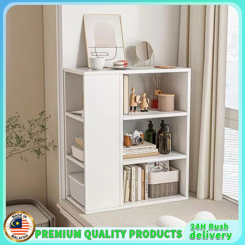 Simple Bedside Table Wood Bookcase Storage Cabinet Rack Home Narrow ...