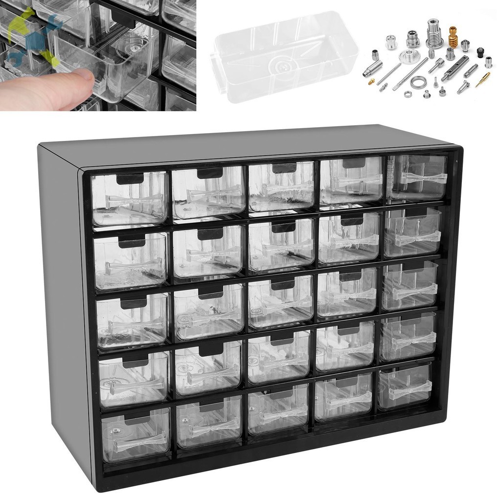 25 Drawers Stackable Storage Cabinet with 50 Removable Dividers 11.5×8. ...