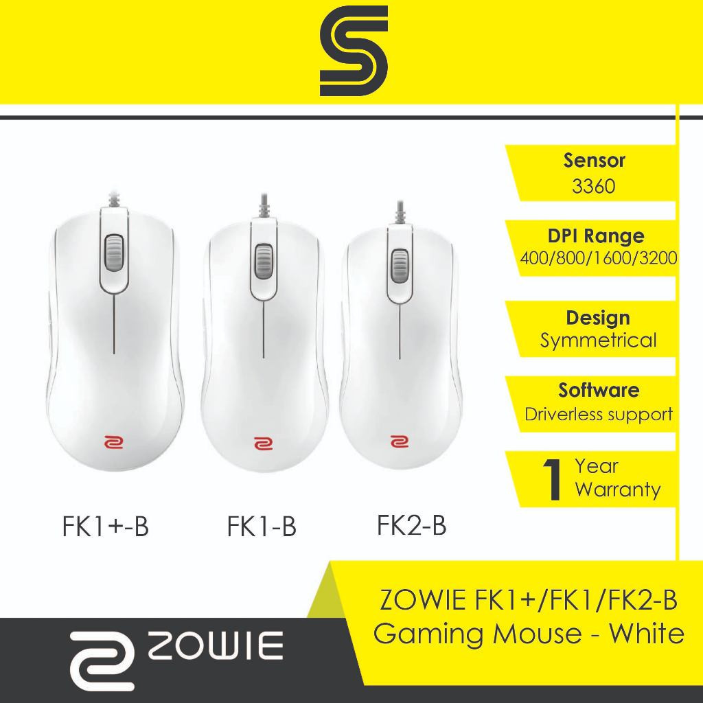 ZOWIE FK1+-B | FK1-B | FK2-B Gaming Mouse - White | Shopee Malaysia