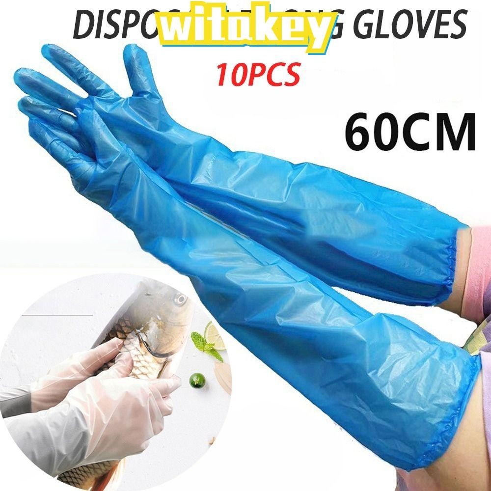 WITAKEY 10PCS Cleaning Long Gloves, Multifunctional Waterproof