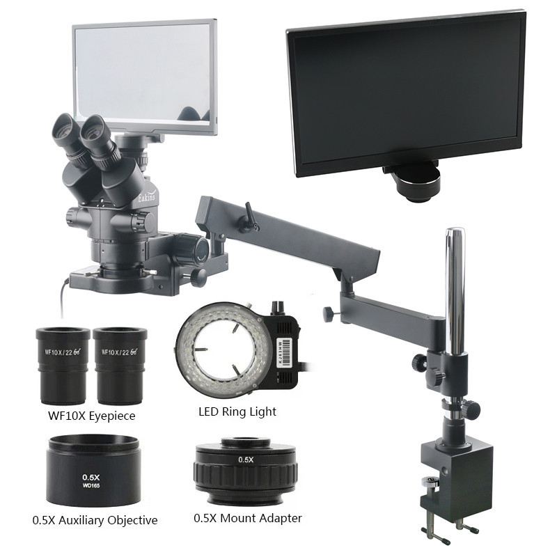 3.5-45X Simul-Focus Trinocular Stereo Microscope 1080P HDMI Measurement ...