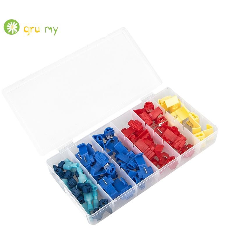 HOMEMAXS 65pcs Quick Splice Wire Connectors Assortment Solderless Electrical Crimp Terminals T Tap Quick Disconnect Insulated Wire Connectors Automot