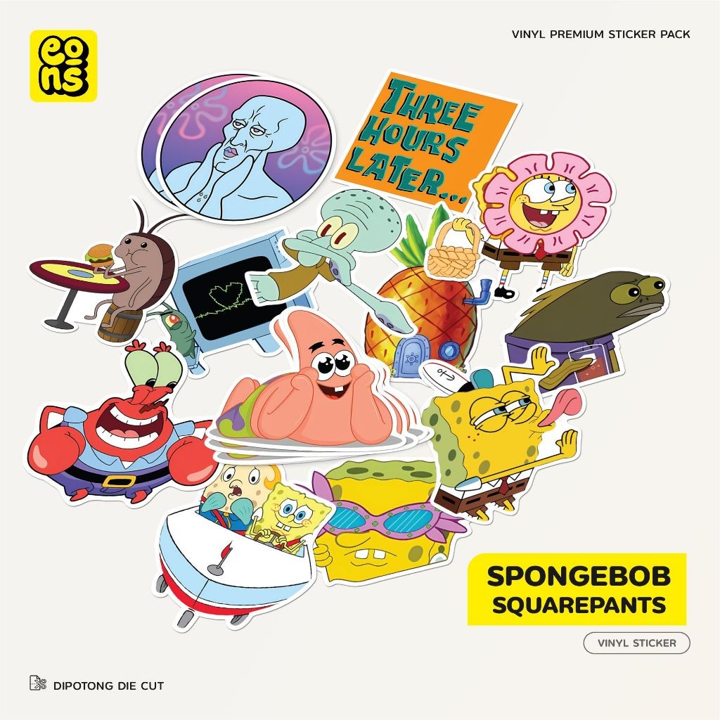SPONGEBOB SQUAREPANTS Aesthetic Waterproof Aesthetic Sticker Pack - for ...