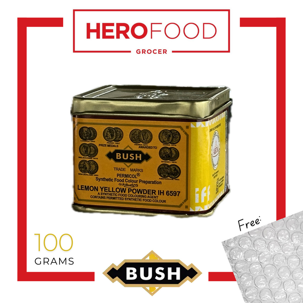 BUSH (YELLOW) Food Colour Powder 100g | Shopee Malaysia