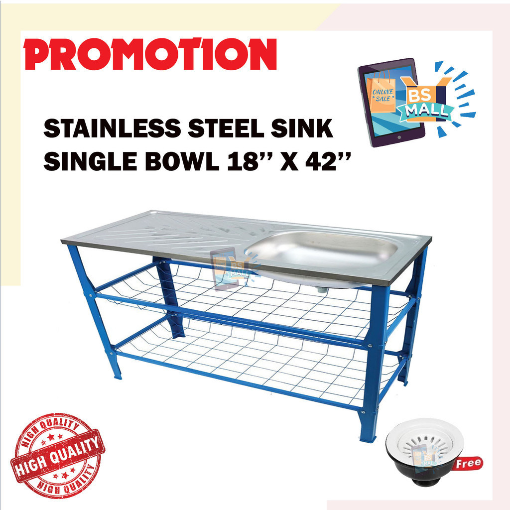 BS MALL Stainless Steel Kitchen Sink With Sink Stand Complete Set ...