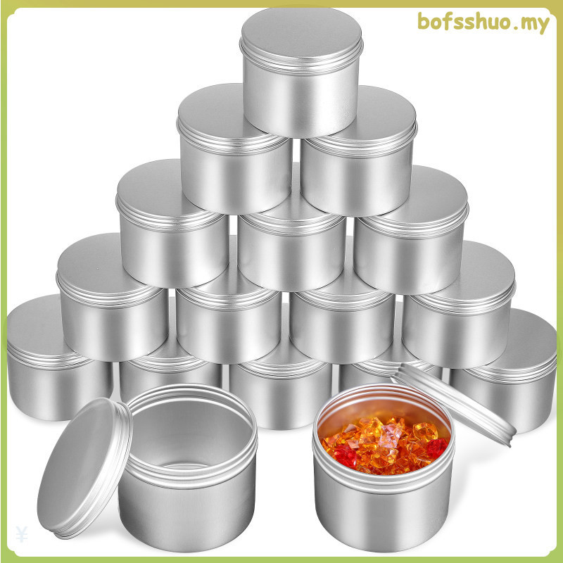 Round Sealed Aluminum Box 20 Pcs Travel Tin Cans Bulk Lip Balm Salve