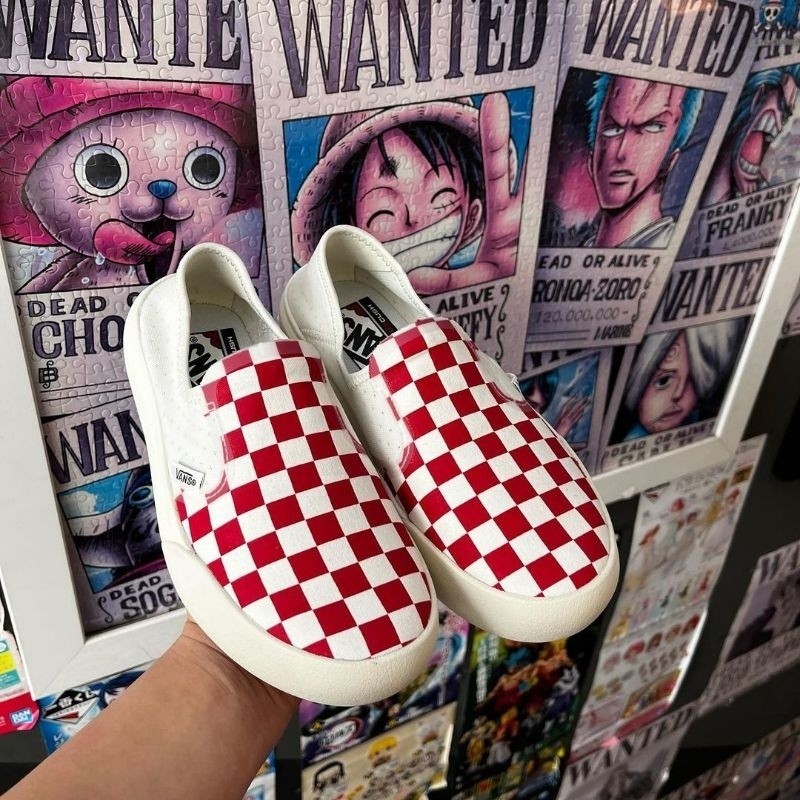 VANS SLIP ON COMFYCUSH ONE CHECKERBOARD RACING RED MARSHMALLOW Shopee Malaysia