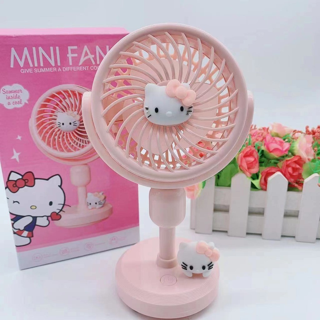 Portable Handheld Small Fan UBS Rechargeable Desktop Shaking Head Three ...