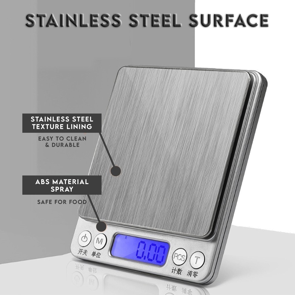FREE TRAY Mini Electronic Food Scale Portable Digital Kitchen Weighing ...