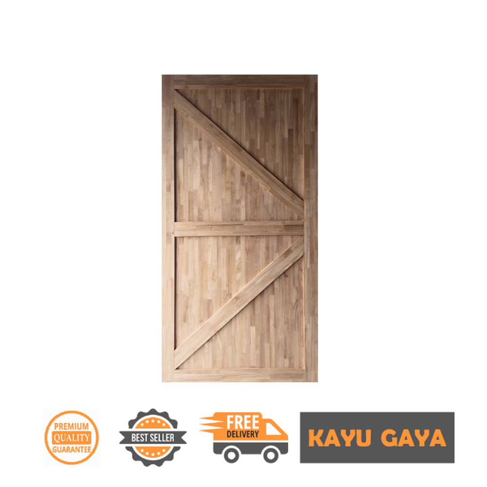 Kayu Gaya Bun Door Sliding Barn Door Slide Bedroom kitchen Solid Rubber ...