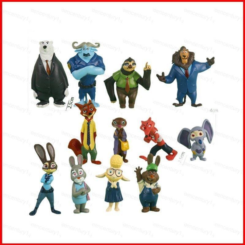 YS 12pcs Zootopia Action Figure Judy Hopps Nick Wilde Model Dolls Toys ...