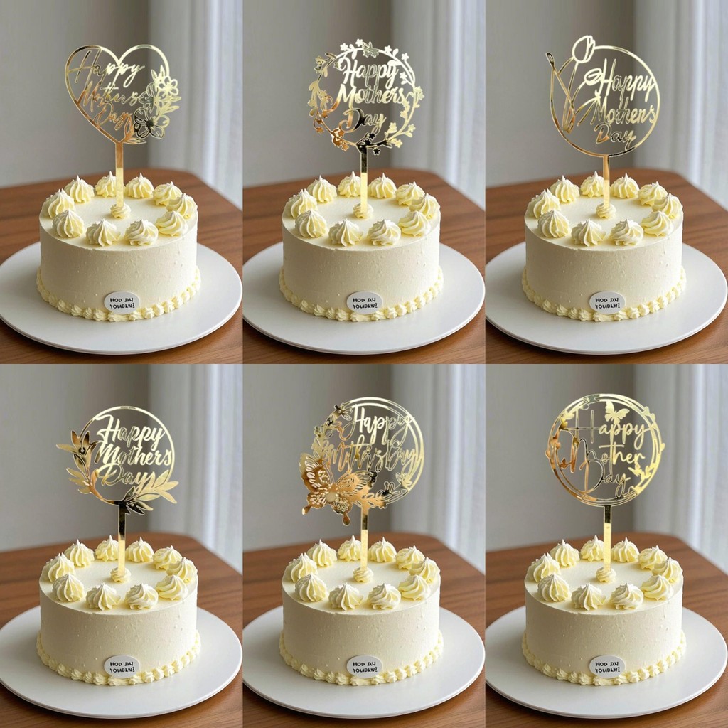 12 Pieces Happy Father's Day Cupcake Toppers, Acrylic Round Mirror Engraved Cake Topper, Best - View #6