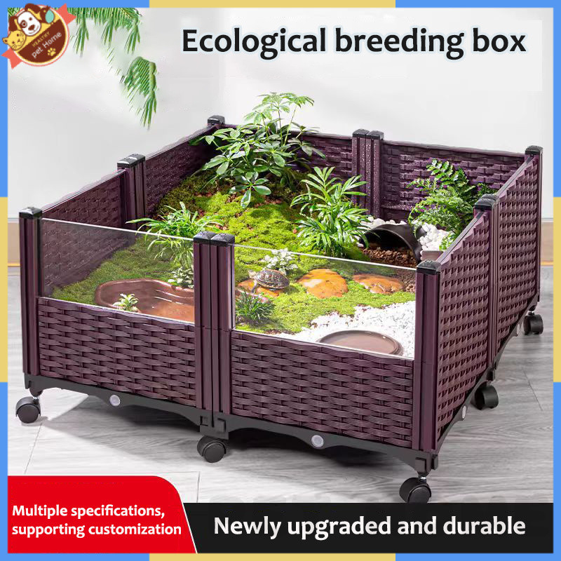 Turtle Breeding Box Tortoise Half Water Turtle Tank Ecological ...