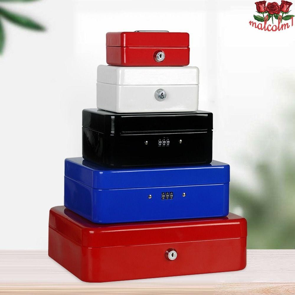 MALCOLM1 Locking Cash Box, Small/Large Safe Metal Money Box, Durable ...
